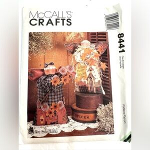 VTG McCall’s Crafts 16” Angel Dolls Primitive Country Sewing Pattern 8441 UNCUT